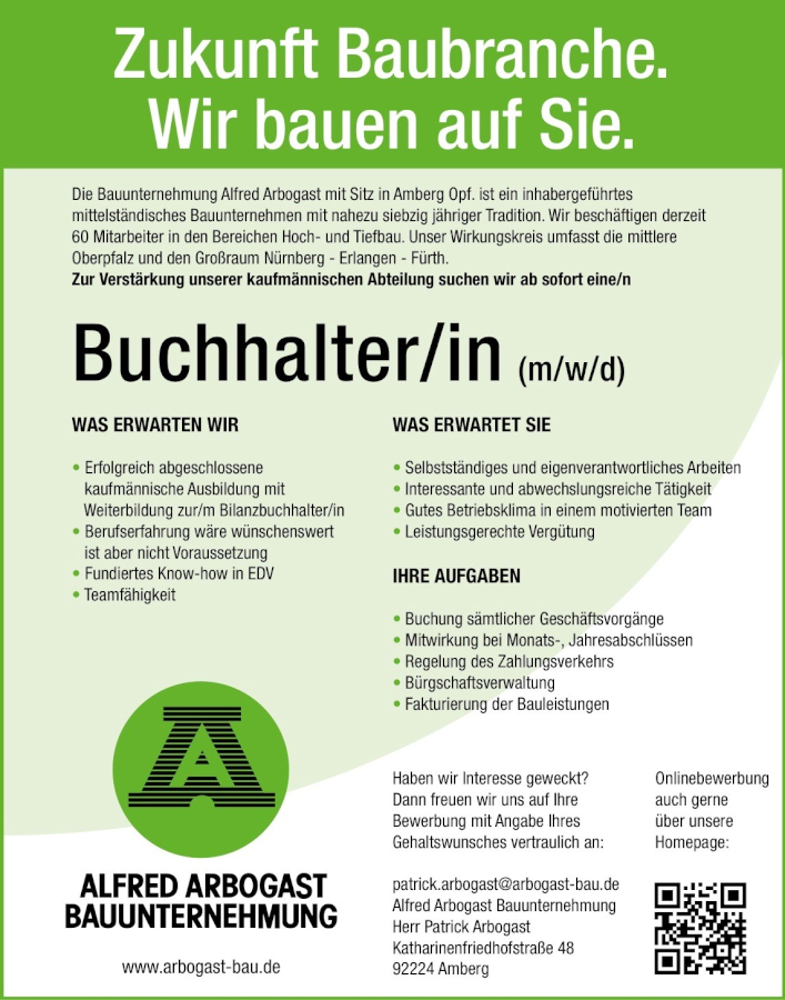 Stellenangebot Buchhalter(in)