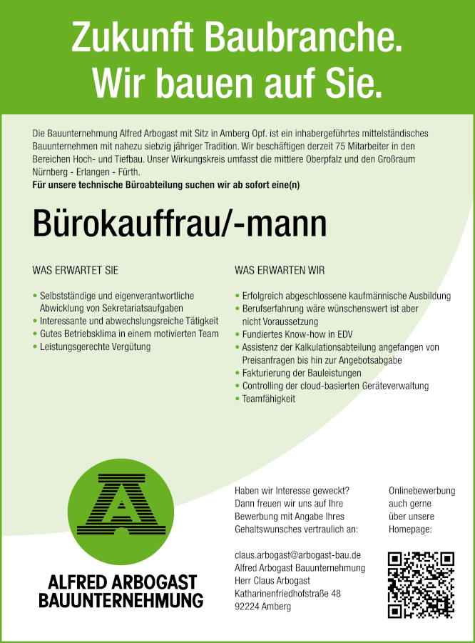 Stellenangebot Bürokauffrau / Bürokaufmann